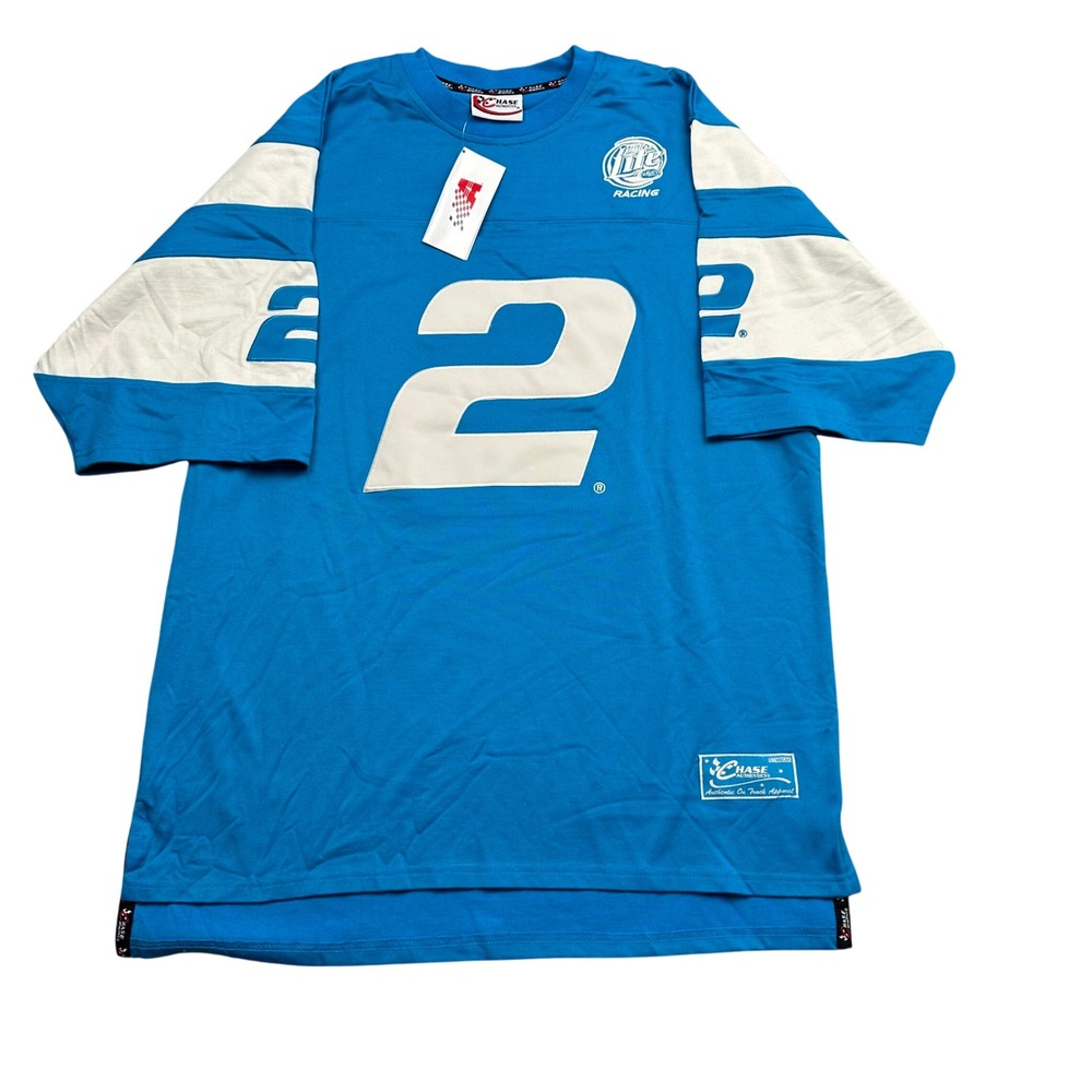 Chase Authentics Rusty Wallace #2 Miller Lite NASCAR Jersey Mens Large Blue NWT